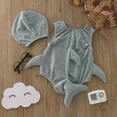 thumbnail image 3 of LNWUY Baby Boys Girls Fashion Casual Swimsuit One Piece Shark Sunsuit Bathing Suit Upf 50+ Toddler Swimwear Set Gray 18-24 Months, 3 of 5