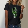 thumbnail image 5 of JURANMO Women's St. Patricks Day Shirts Casual Crew Neck Short Sleeved T Shirts Novelty Wine Glass Printed Fashion Tops Vacation Outfits Black XXL Back Packs Sales for School, 5 of 6