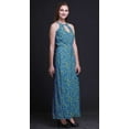 thumbnail image 3 of Bimba Bird Women Sleeveless Crew Neck Halter Gown With Side Slits Maxi Dress-X-Small, 3 of 6
