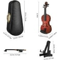 thumbnail image 2 of Playable Tiny Violin Figurine Model, The Worlds Smallest Miniature Musical Instrument Mini Wooden Violin Model, Dollhouse Accessory or Keychain Charm for Unique Dumb Stupid Gag Gifts(9in), 2 of 7