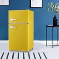 thumbnail image 4 of Tacool 3.5 Cu.ft Retro Mini Fridge with Freezer, 2 Door Small Refrigerator with 7 Adjustable Thermostat for Home, Yellow, 4 of 6