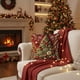 thumbnail image 4 of Seyotauo Red Christmas Pillow Covers 18x18 Farmhouse Christmas Decorations Snowman Wreath Santa Claus Tree Merry Christmas Holly Jolly Winter Holiday Decor Throw Cushion Case for Home Couch, 4 of 6