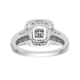 thumbnail image 5 of 14K White Gold Ring Band Engagement Diamond Square Round, Size 9, 5 of 7