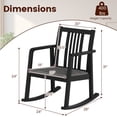 thumbnail image 3 of Costway 2 PCS Rocking Chair with Cushioned Seat, Slatted Back & Curved Armrests for Bedroom Black + Gray, 3 of 10