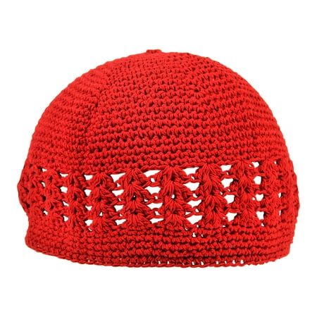 (8 Colors) Strechable One Size Stretchable Crochet Beanie Weave Kufi Skull Cap