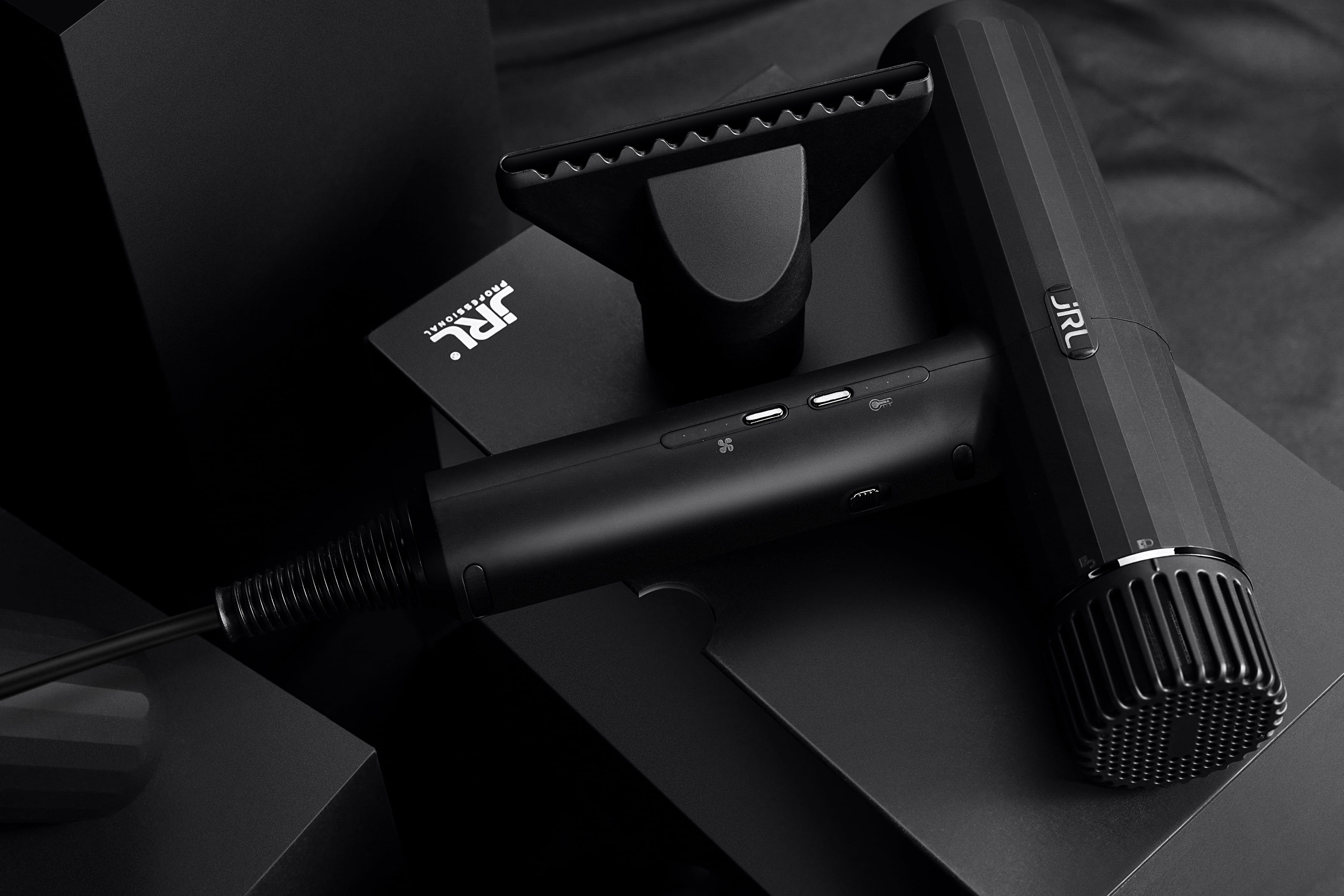 JRL USA Forte Pro Dryer - Ionic, 3 Settings for Speed and Temp, Ceramic (Black)
