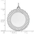 thumbnail image 2 of 925 Sterling Silver Solid Polished Engraveable Scalloped Patterned Charm 31x25mm Wide Pendant Necklace for Women, 2 of 2