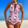 thumbnail image 2 of Hello Kitty Women's One Piece Swimsuit High Neck Tummy Control Swimwear Bathing Suit, 2 of 7