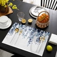 thumbnail image 3 of Blue Eucalyptus Placemats Set of 6, Weeping Botanical Leaf Watercolor Placemats for Dining Table, Place Mats for Kitchen Tabletop, Waterproof Wipeable Dining Table Mats Set, 3 of 9