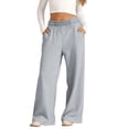 thumbnail image 2 of Tdoqot Girls Fleece Sweatpants with Pockets- Elastic Waist Baggy High Rise Casual Wide Leg Joggers Gray Size 6, 2 of 8