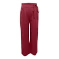 thumbnail image 6 of AherBiu Business Casual Pants for Women Drawstring High Waisted Straight Leg Casual Work Trousers, 6 of 7