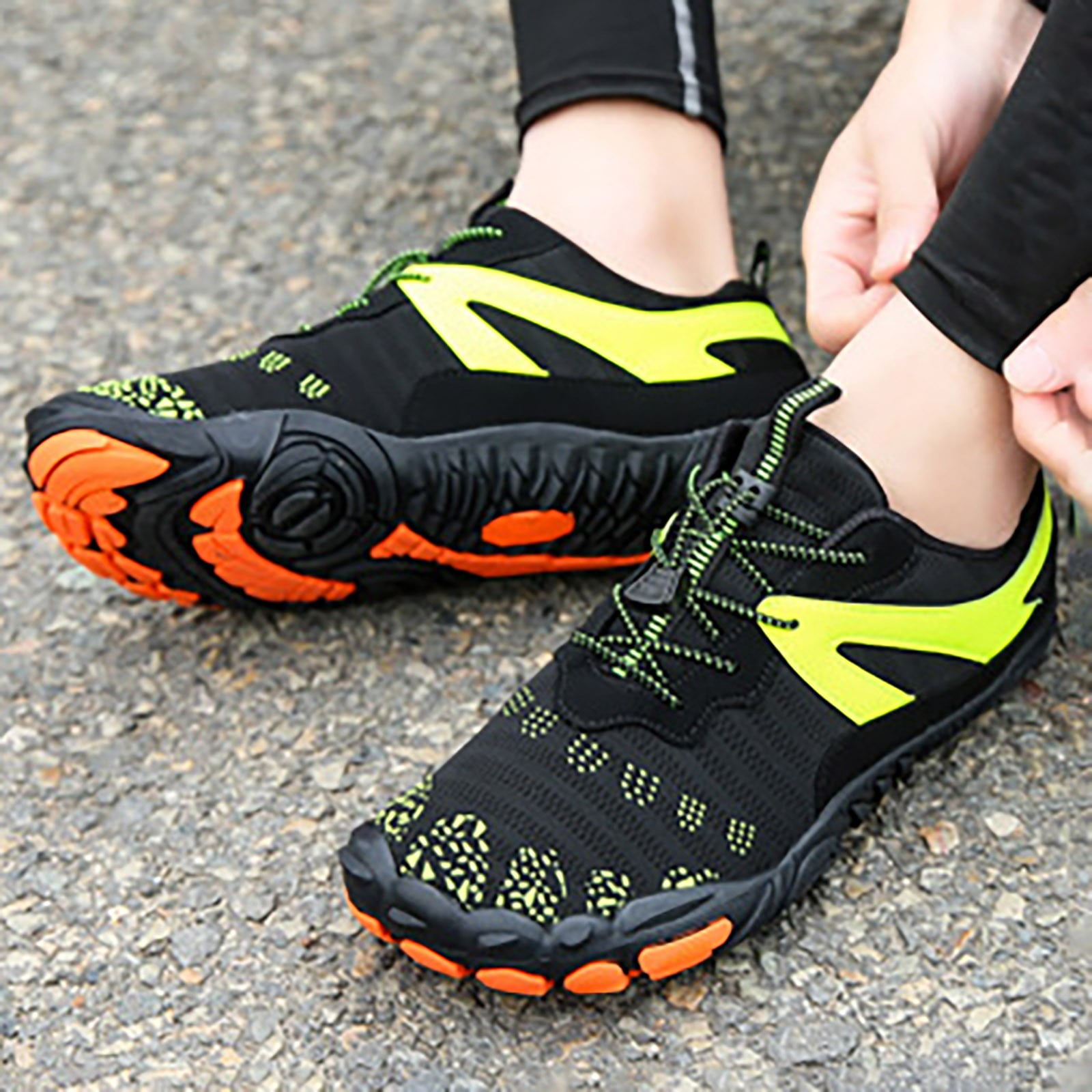 VBARHMQRT Surf Fishing Wading Shoes New Large Size Mesh Flat Round Toe Wading Shoes Couples Fitness and Sports Water Shoes Outdoor Versatile Five Toe Hiking Shoes Wading Shoes Wading Shoes for Women