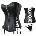thumbnail image 4 of Mujeres Bustier Cordón Lencería Sexy Corsés Cuero para luna de miel (Negro S) Tmvgtek Para estrenar, 4 of 6