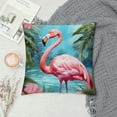 thumbnail image 2 of Pratyus Flamingo Palm Tree Water Pillow Cases with Zipper Home Decor for Living Room Bedroom Bed Cushion Outdoor Short Plush Throw Pillow Cover 1PC 24x24in, 2 of 5