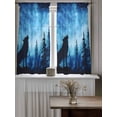 thumbnail image 4 of Black Wolf Night Curtains 45 Inch Length, Sheer Curtains for Bedroom Living Room Window Abstract Forest Silhouette Starry Rod Pocket Voile Drapes Kitchen Curtains Small Half Window 42"x45" 2 Panels, 4 of 6