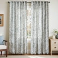thumbnail image 5 of Curtainking Rustic Look Farmhouse Blue Floral Print Home Back Tab Light Filtering Curtains, 50" x 84" (2 Panels), 5 of 10