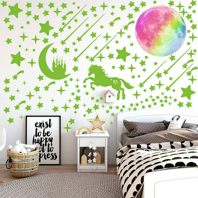 Glow in The Dark Stickers, 2 Pack Cut Ghost Wall Decals, Wall Stickers for Kid Girls Boys Room Dacor,art Wall Decor Wallpaper Decorations for Bedroom