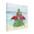 thumbnail image 4 of Canvas Wall Art - Jean Plout 'Coastal Christmas Flamingos A' Wall Art for Living Room, Bedroom, or Office DÃ©cor by Trademark Fine Art - 14 x 14 Inches, 4 of 4