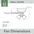 thumbnail image 6 of Hunter Fan 42" Crest field Matte Silver Low Profile Ceiling Fan with LED Light and Pull Chain, 6 of 11