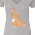thumbnail image 4 of Inktastic Easter Cute Floppy Ear Brown Bunny Women's V-Neck T-Shirt, 4 of 5