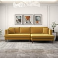 thumbnail image 2 of Denise Modern Living Room Gold Velvet Corner Right-Facing Sectional Sofa, 2 of 7