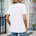 thumbnail image 5 of CHGBMOK Womens Summer Tops Dressy Casual V Neck Keyhole T Shirts Puff Short Sleeve Blouses, 5 of 8