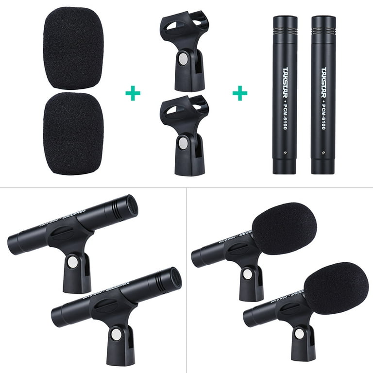 DMS-D7 Professional Musical Instruments Drum Set Wired Microphone Mic Kit  with Standard Mounting Accessories Aluminum Carrying Case 1 Big Drum  Microphone 4 Small Drum Microphones 2 Condense 