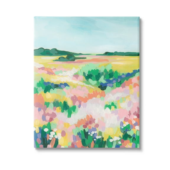 Stupell Industries Abstract Vivid Meadow Landscape Painting Gallery Wrapped Canvas Art Print Wall Art, 16 x 20
