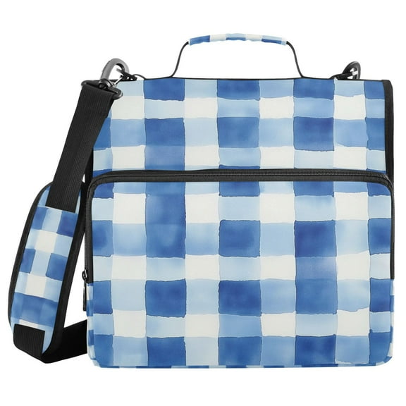 FORMRS Zipper Binder with Shoulder Strap 1.5-inch Ring 500 Sheet Capacity File Bag, Blue Plain