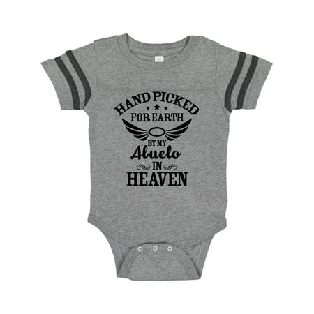 

Inktastic Handpicked for Earth By My Abuelo in Heaven with Angel Wings Gift Baby Boy or Baby Girl Bodysuit