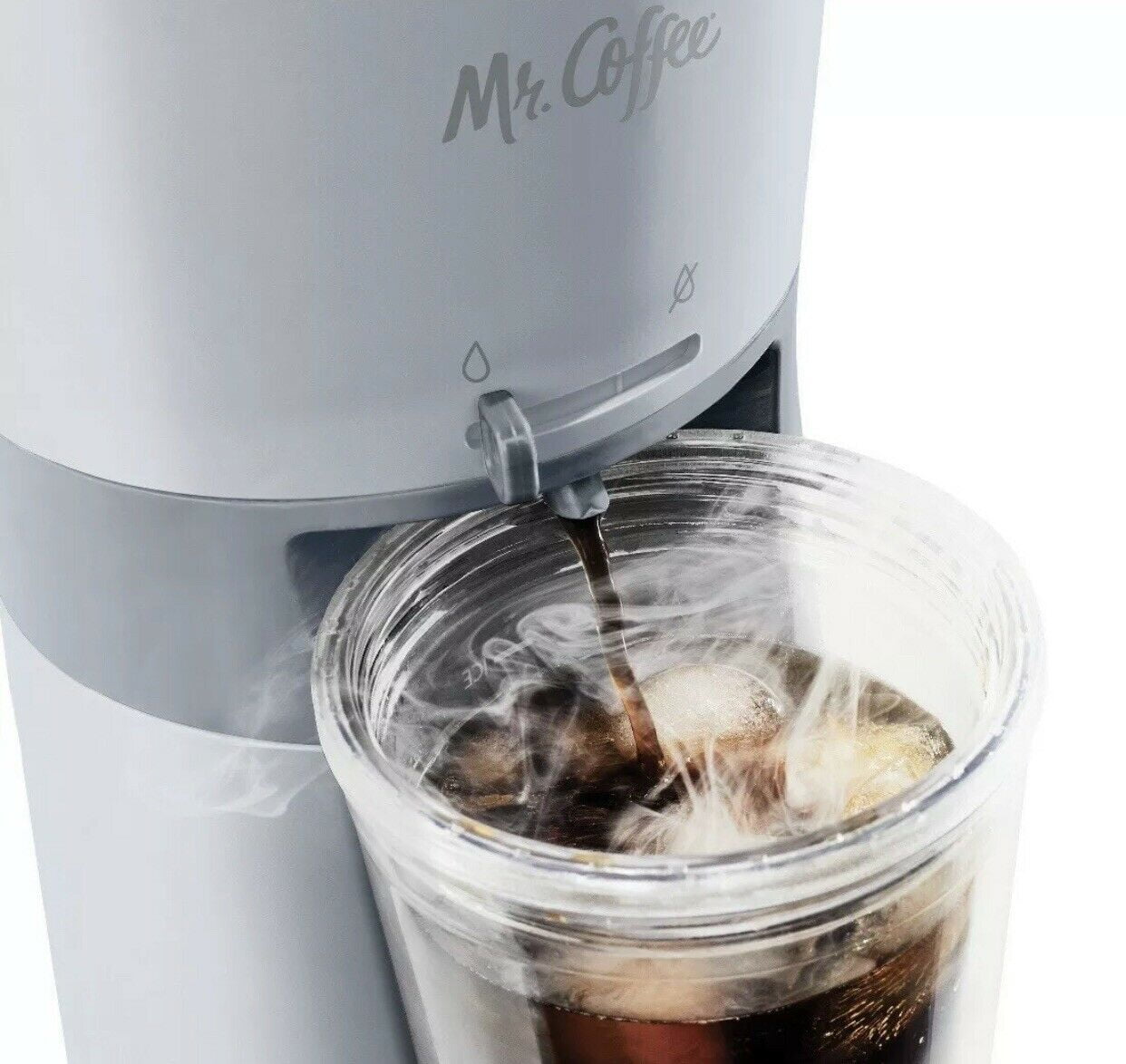 Coffee Iced Coffee Maker with Reusable Tumbler and Coffee Filter NEW White Mr