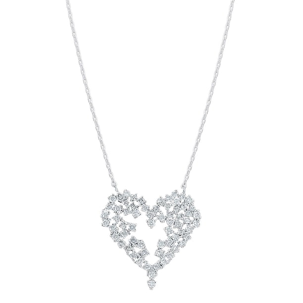 Collar Simulado Completo Circón Colgante Lujoso Micro-set Corazón Collares y Colgantes de alta