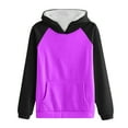 thumbnail image 4 of UAMVSH Womens Oversized Hoodies Fall Trendy Color Block Hooded Sweatshirts Casual Long Sleeve Pullover Top Fall Fashion Clothes(Medium,Purple), 4 of 4