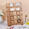thumbnail image 4 of 5 Tier Earring Card Display Stands Wooden Jewelry Display Stand Rack Removable Shelves Rack Earring Display Holder for Displaying Selling Bookmarks Stickers Jewelry Keychains11.6x5.5x14.9Inch Brown, 4 of 9