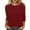 Wine, variant on Ltctricy Women's Tops 3/4 Length Sleeve Crew Neck Ribbed Knit Button Front Fleece T Shirts Loose Tee Blouses Dressy Casual Tees(Wine,X-Large)
