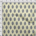 thumbnail image 3 of oneOone Viscose Chiffon Light Yellow Fabric Leaves & Floral Block Dress Material Fabric Print Fabric By The Yard 42 Inch Wide, 3 of 4