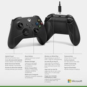 Microsoft Xbox Wireless Controller w/USB-C Cable for PC, Carbon Black, 1V8-00001 (2-Pack)