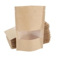 thumbnail image 2 of La Bolsa de Papel de 50x Kraft Se Empaquetado de La Cerradura de La Cremallera de La Comida de La Bolsa con La Ventana 10x15 + 3 Soledad Bolsas auto sellantes de papel Kraft, 2 of 7