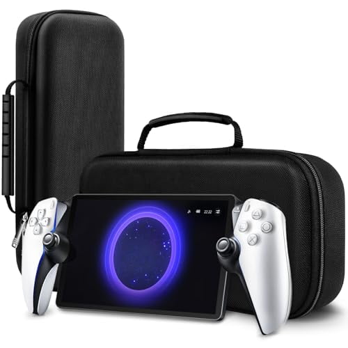 Carrying Case for Playstation Portal Remote Player 8.0'' 2023,Portable Hard Shell Pouch Anti-Drop Travel Bag with Protective Storage Mesh Pocket for Playstation Portal,Travel friendly,Black