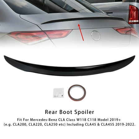 Gloss Black Rear Trunk Lip Spoiler for Mercedes CLA W118 C118 2019-On Coupe Sedan