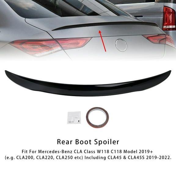 Gloss Black Rear Trunk Lip Spoiler for Mercedes CLA W118 C118 2019-On Coupe Sedan