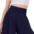 thumbnail image 3 of Pantalones Holgados Para Mujer, Pantalones Holgados Informales De Pierna Ancha, Cintura Elástica, Monocolor, Pantalones De Pierna Ancha, Pantalones De Ocio Para Correr, 3 of 5