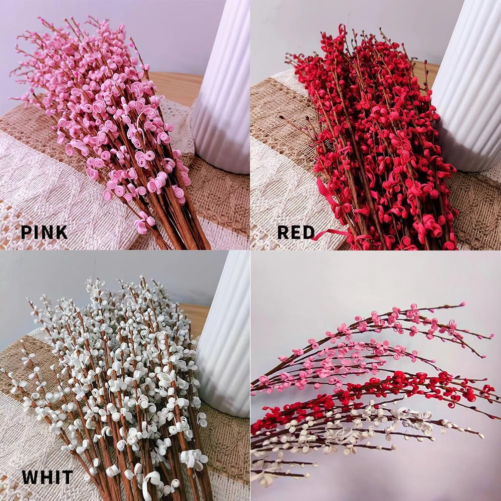 Trianu 10 Pcs Artificial Jasmine Flowers 29.5’’ Long Fake Flower Bouquet Tall Faux Jasmine Plants Dry Branches for Wedding Home Party Office Hotel Restaurant Kitchen Decoratio, Red