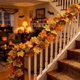 thumbnail image 7 of Artificial Maple Leaf Garland 6.6ft Fall Faux Hanging Decor for Halloween Thanksgiving Home Wall Fireplace Door Indoor Outdoor Autumn Theme Party, 7 of 7