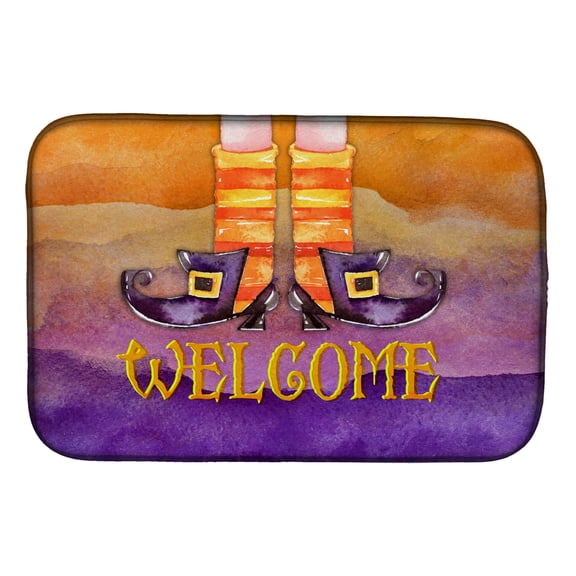 Halloween Welcome Witches Feet Dish Drying Mat