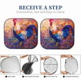 thumbnail image 6 of Xecao Rooster Oil Painting for Foldable Car Sun Shades (2-Pack) offer sun protection with an easy-fold design for convenient windshield shading., 6 of 7