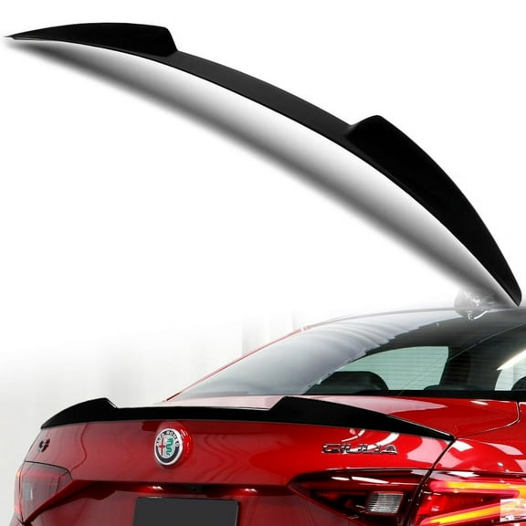 W-Power For 2017-2023 Alfa Romeo Giulia Pearl Black V-Style Trunk Spoiler Wing