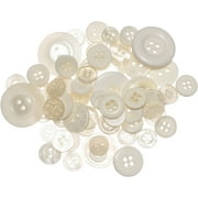 Buttons Galore Button Mason Jars-Antique White