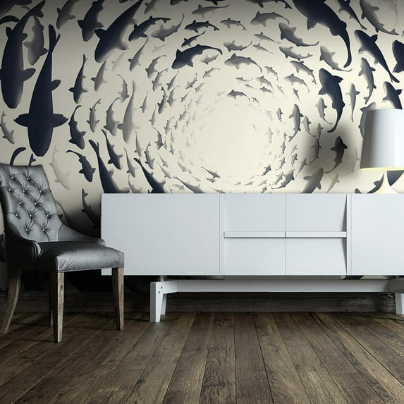 Tiptophomedecor Animal Wallpaper Wall Mural - Fish Swirl