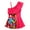 Hot Pink, variant on Hienoo Girls Swim Dress Ruffle One Shoulder UPF 50 Bathing Suit Beach Swimwear